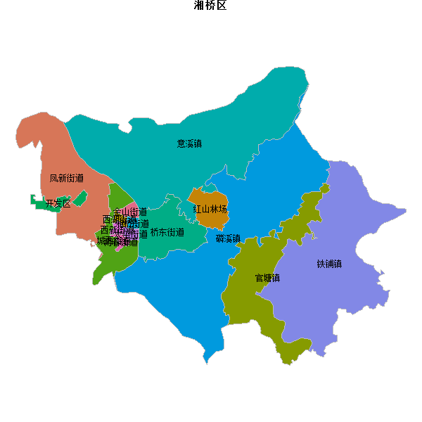 湘桥区乡镇地图shp数据WGS84坐标系.shp