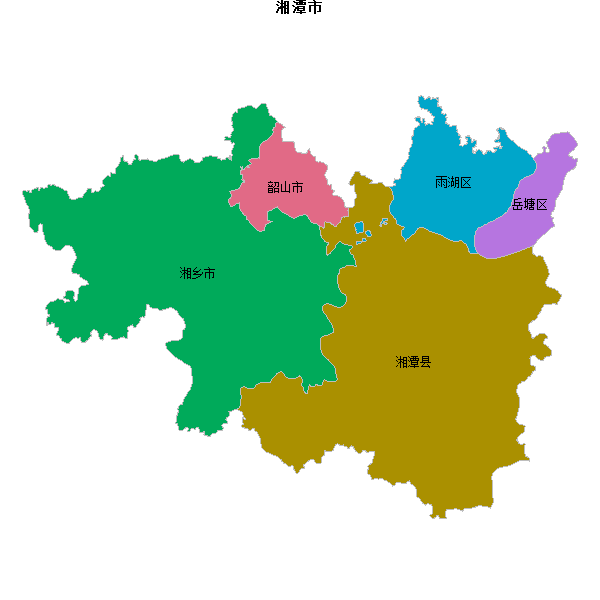 湘潭市地图shp数据WGS84坐标系.shp