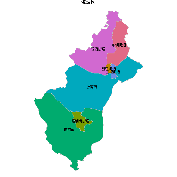 源城区乡镇地图shp数据WGS84坐标系.shp
