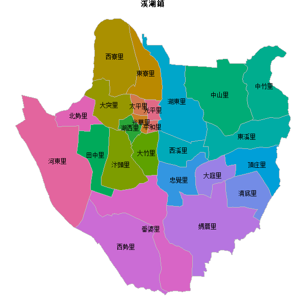 溪湖鎮乡镇地图shp数据WGS84坐标系.shp