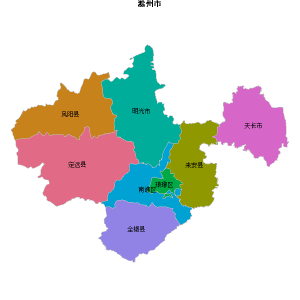 滁州市地图shp数据WGS84坐标系.shp