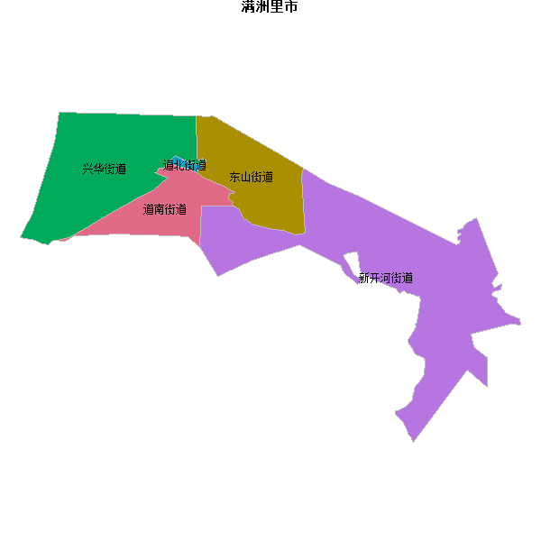 满洲里市乡镇地图shp数据WGS84坐标系.shp