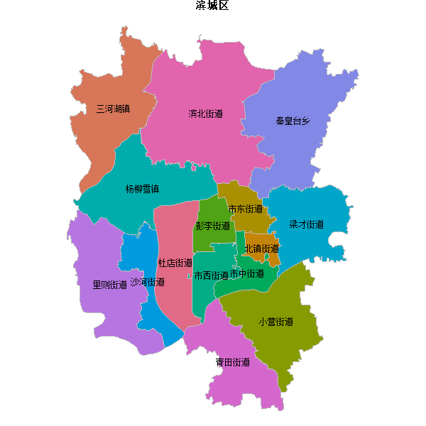 滨城区乡镇地图shp数据WGS84坐标系.shp