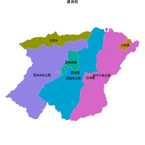 漠河县乡镇地图shp数据WGS84坐标系.shp