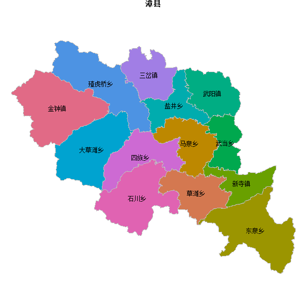 漳县乡镇地图shp数据WGS84坐标系.shp