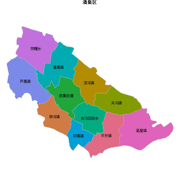 潘集区乡镇地图shp数据WGS84坐标系.shp