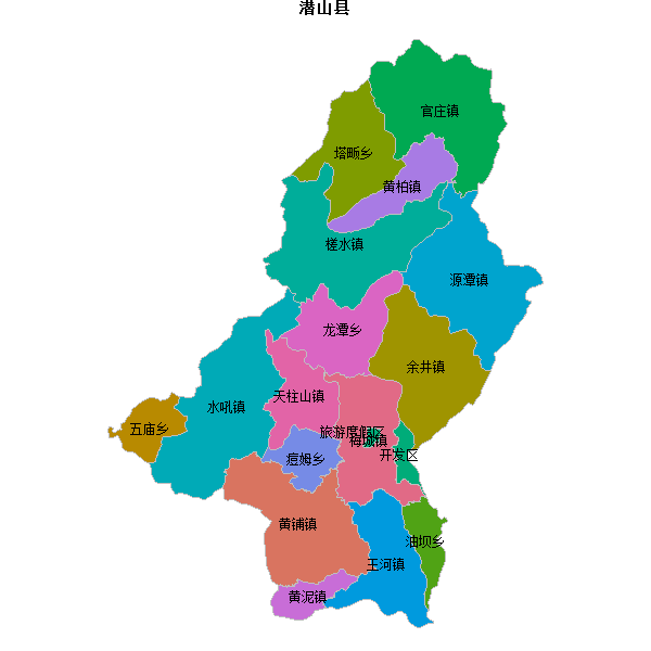 潜山县乡镇地图shp数据WGS84坐标系.shp