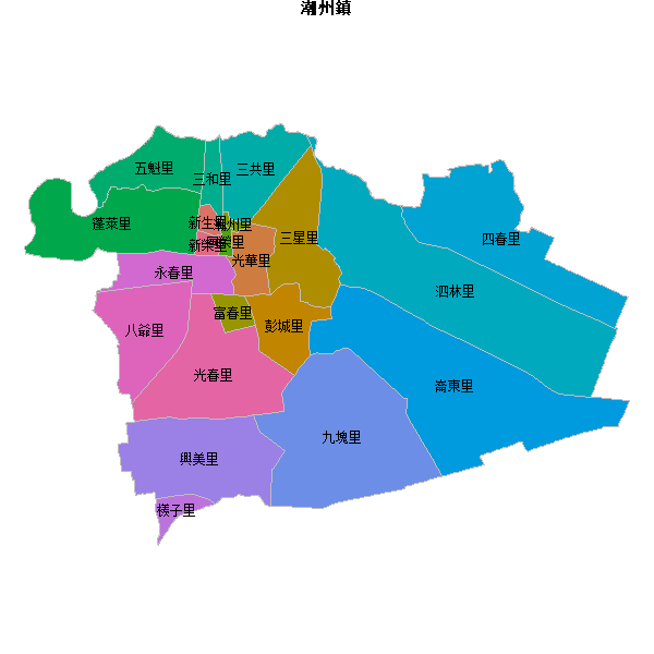潮州鎮乡镇地图shp数据WGS84坐标系.shp