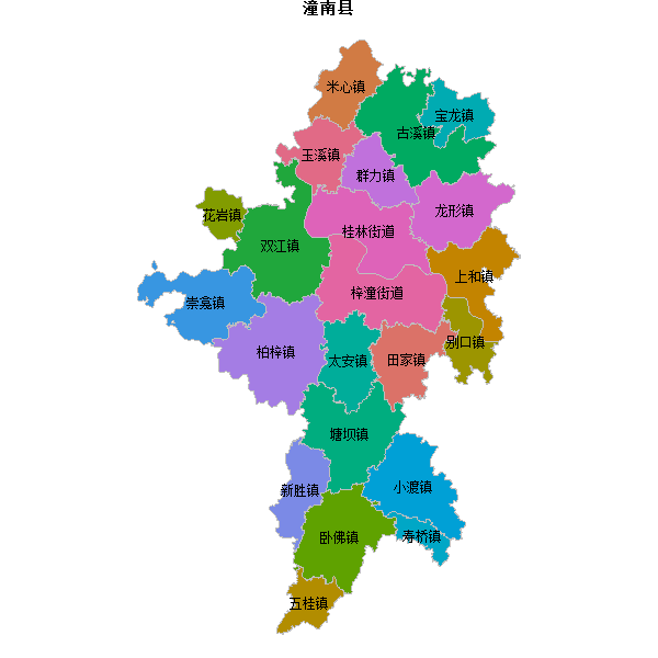 潼南县乡镇地图shp数据WGS84坐标系.shp