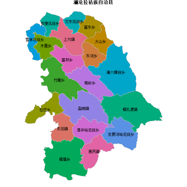 澜沧拉祜族自治县乡镇地图shp数据WGS84坐标系.shp
