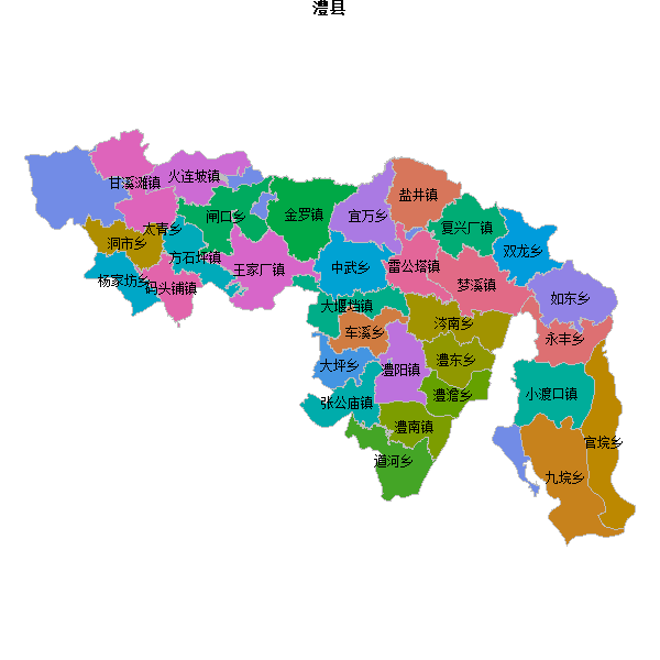 澧县乡镇地图shp数据WGS84坐标系.shp