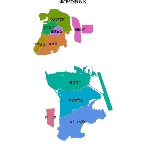 澳门特别行政区地图shp数据WGS84坐标系.shp