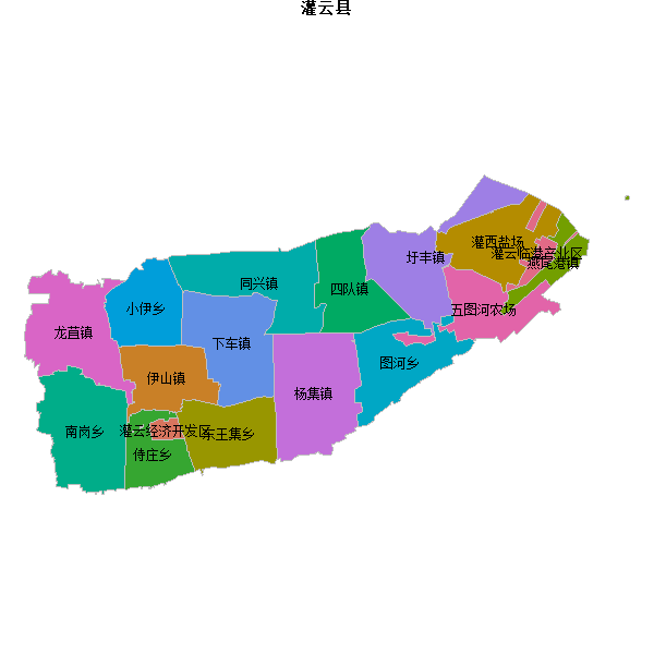 灌云县乡镇地图shp数据WGS84坐标系.shp
