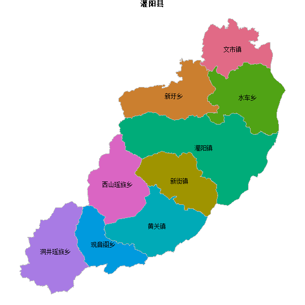 灌阳县乡镇地图shp数据WGS84坐标系.shp