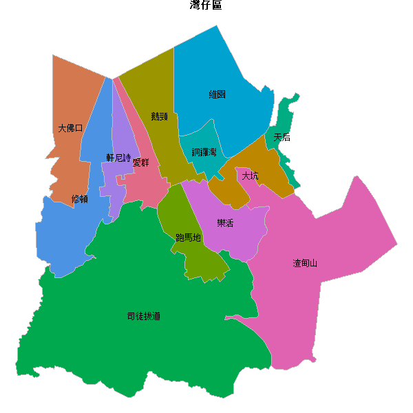 灣仔區地图shp数据WGS84坐标系.shp