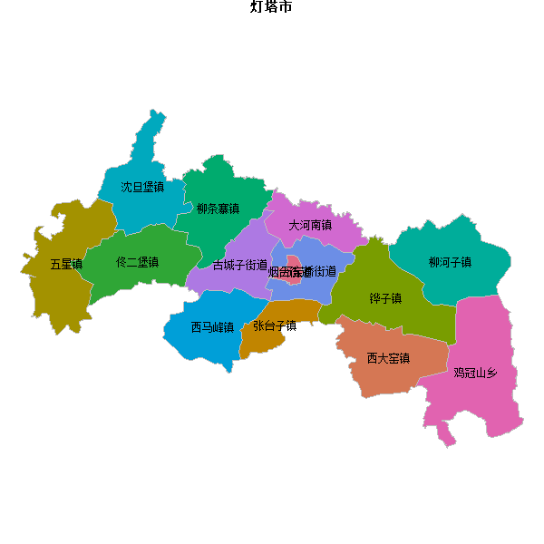 灯塔市乡镇地图shp数据WGS84坐标系.shp