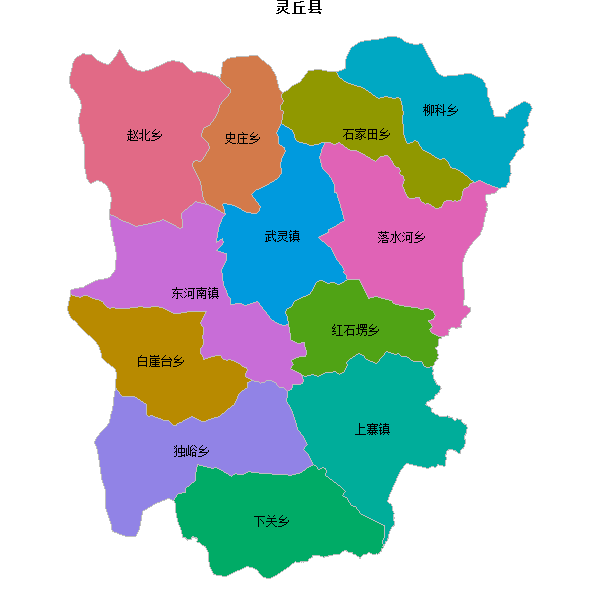 灵丘县乡镇地图shp数据WGS84坐标系.shp