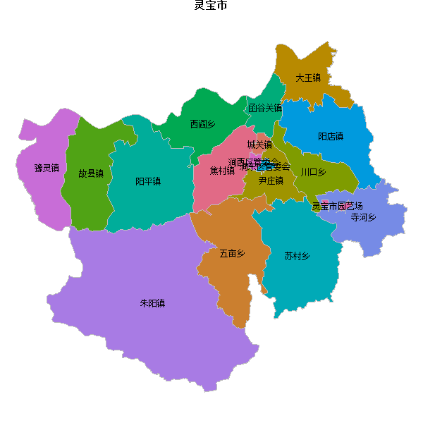 灵宝市乡镇地图DWG数据WGS84坐标系.DWG