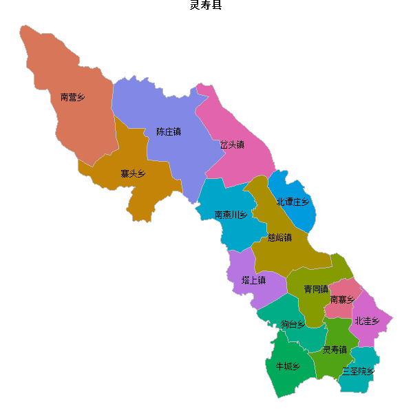 灵寿县乡镇地图shp数据WGS84坐标系.shp