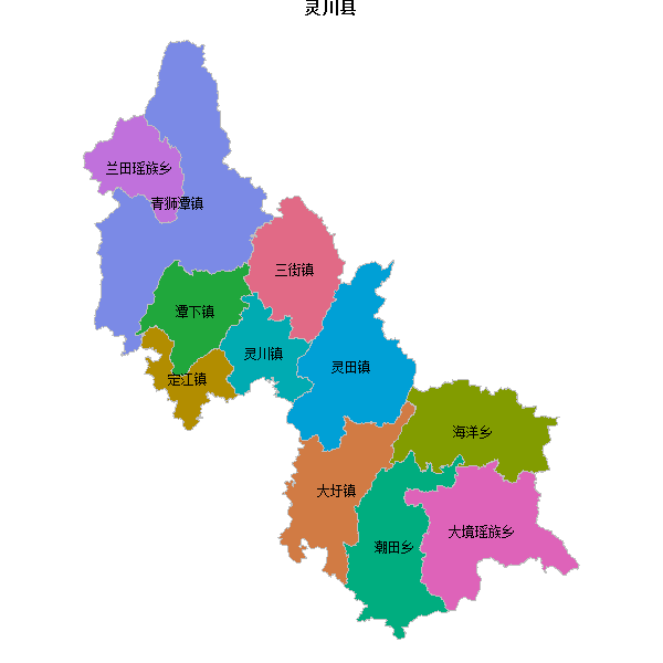 灵川县乡镇地图shp数据WGS84坐标系.shp