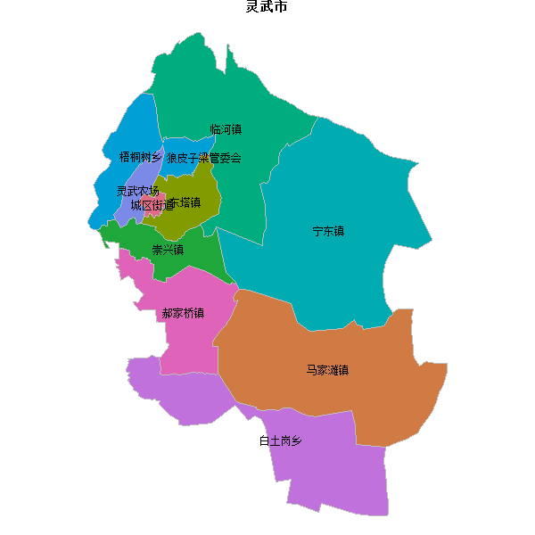 灵武市乡镇地图shp数据WGS84坐标系.shp