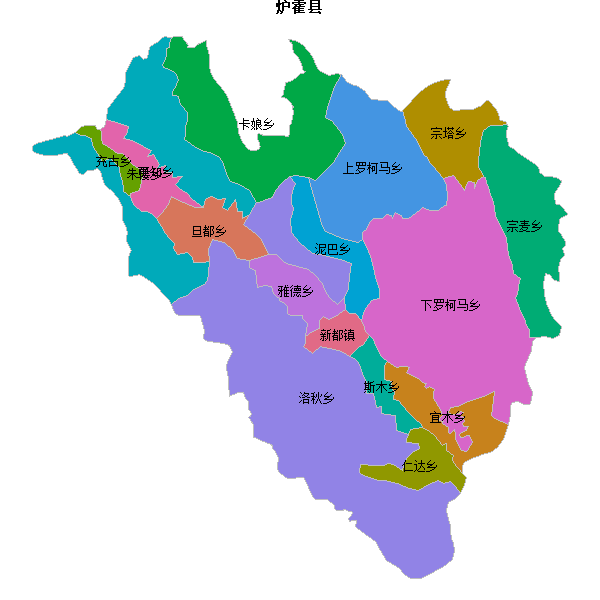 炉霍县乡镇地图shp数据WGS84坐标系.shp