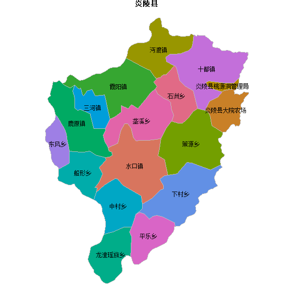炎陵县乡镇地图shp数据WGS84坐标系.shp