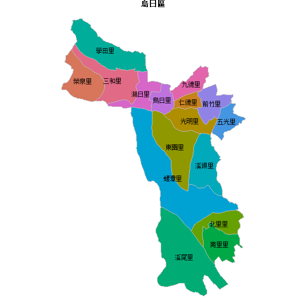 烏日區乡镇地图shp数据WGS84坐标系.shp