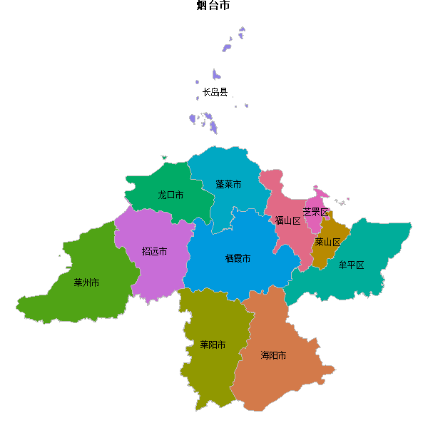 烟台市地图shp数据WGS84坐标系.shp