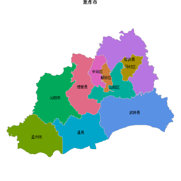 焦作市地图shp数据WGS84坐标系.shp