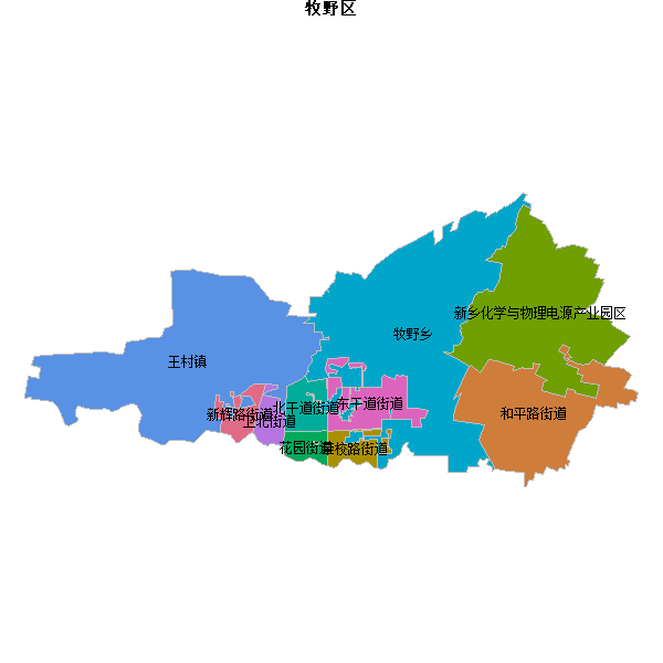 牧野区乡镇地图shp数据WGS84坐标系.shp