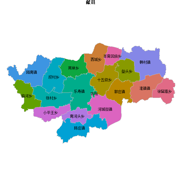 献县乡镇地图shp数据WGS84坐标系.shp