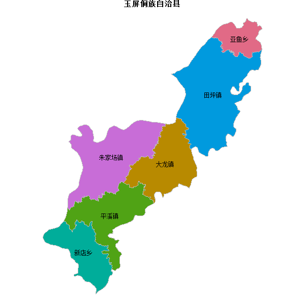 玉屏侗族自治县乡镇地图shp数据WGS84坐标系.shp