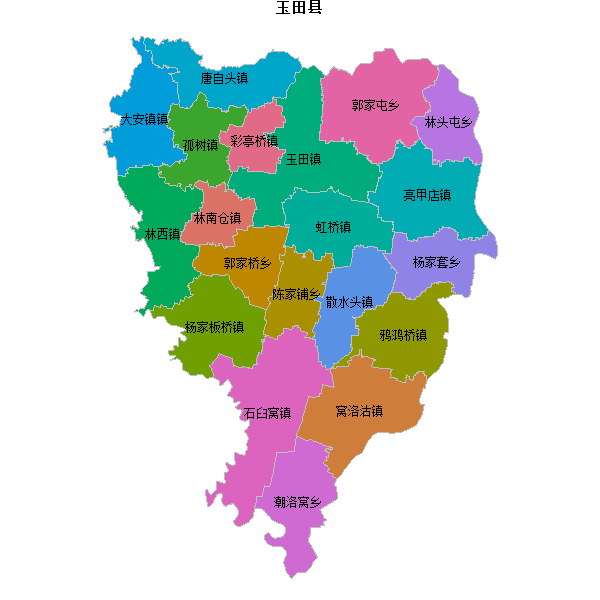 玉田县乡镇地图shp数据WGS84坐标系.shp