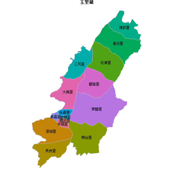 玉里鎮乡镇地图shp数据WGS84坐标系.shp