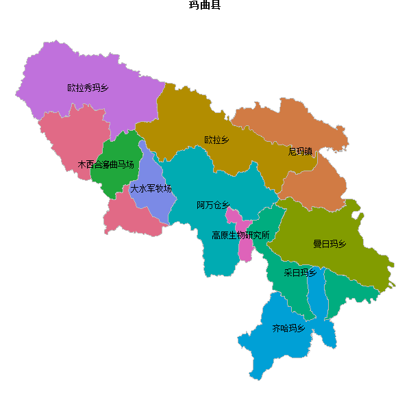 玛曲县乡镇地图shp数据WGS84坐标系.shp