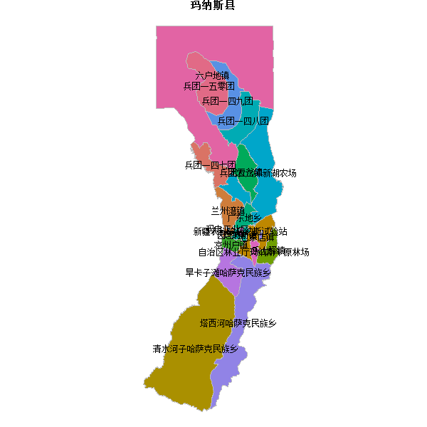 玛纳斯县乡镇地图shp数据WGS84坐标系.shp