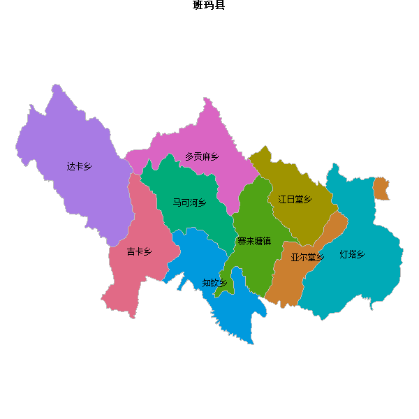 班玛县乡镇地图shp数据WGS84坐标系.shp