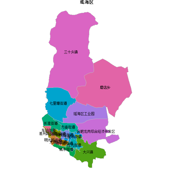 瑶海区乡镇地图shp数据WGS84坐标系.shp
