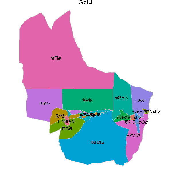 瓜州县乡镇地图shp数据WGS84坐标系.shp