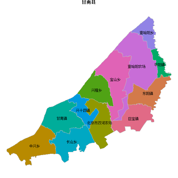 甘南县乡镇地图shp数据WGS84坐标系.shp