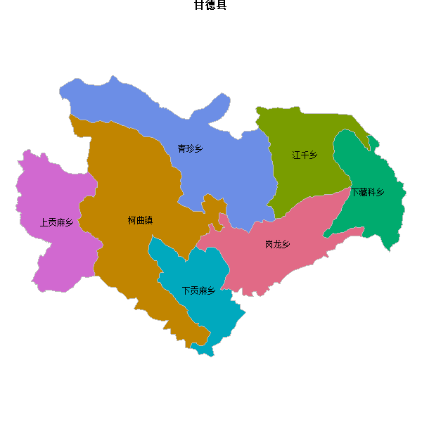 甘德县乡镇地图shp数据WGS84坐标系.shp