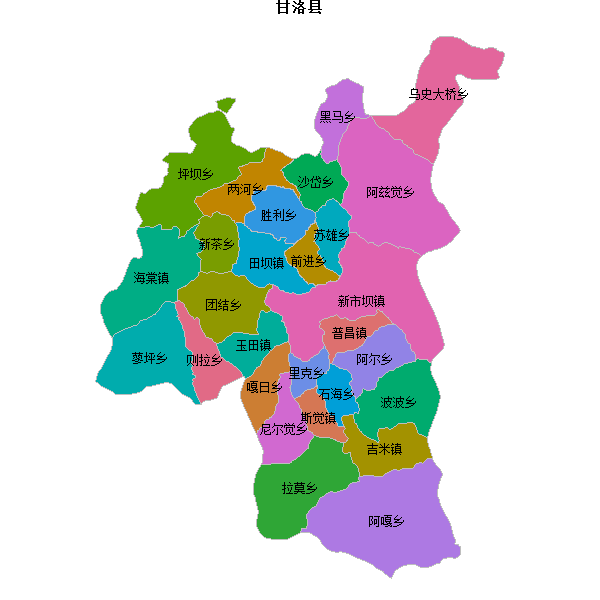 甘洛县乡镇地图shp数据WGS84坐标系.shp