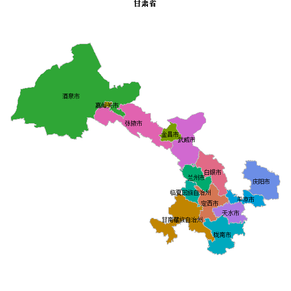 甘肃省地图shp数据WGS84坐标系.shp