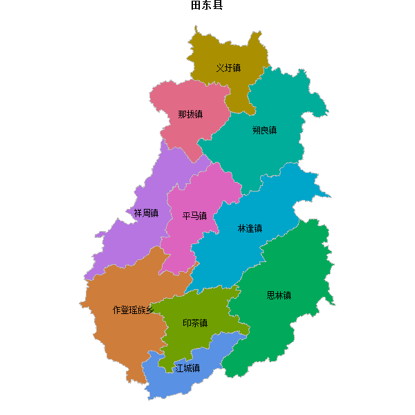 田东县乡镇地图shp数据WGS84坐标系.shp