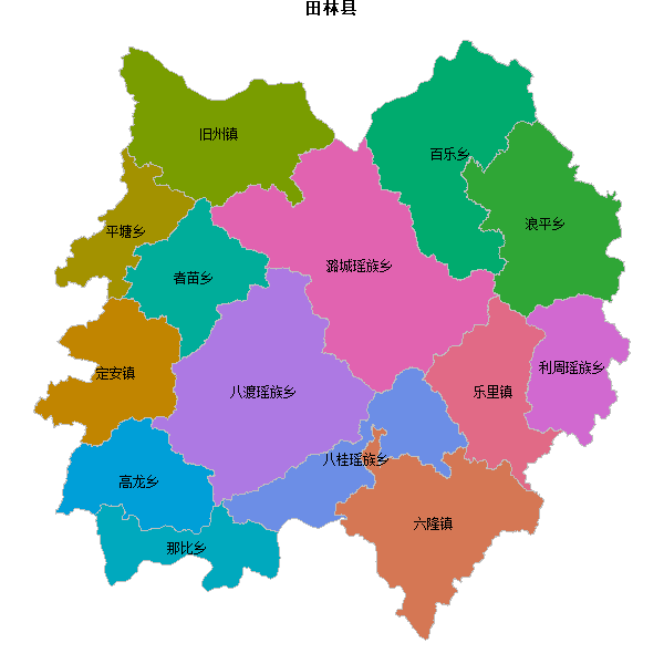 田林县乡镇地图shp数据WGS84坐标系.shp