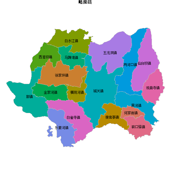 略阳县乡镇地图shp数据WGS84坐标系.shp