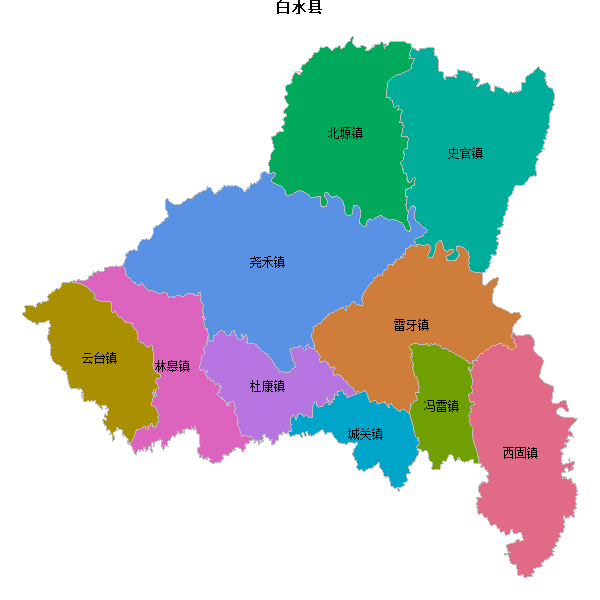 白水县乡镇地图KML数据WGS84坐标系.KML