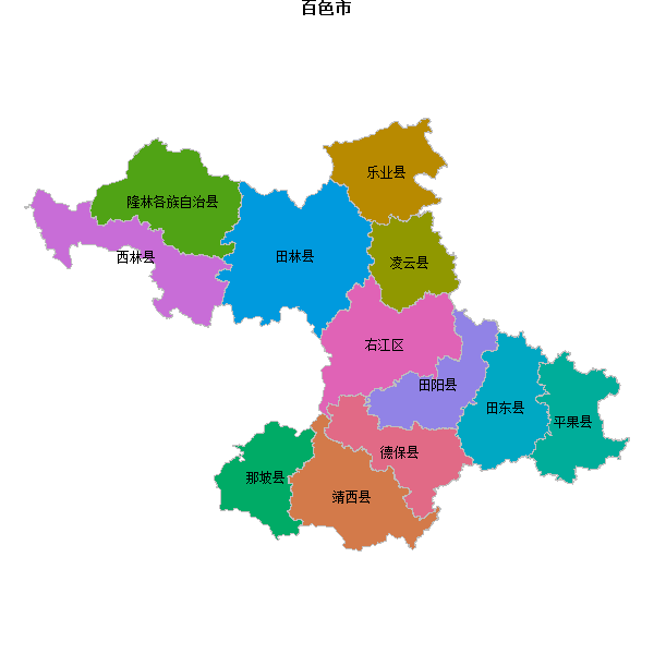 百色市地图shp数据WGS84坐标系.shp