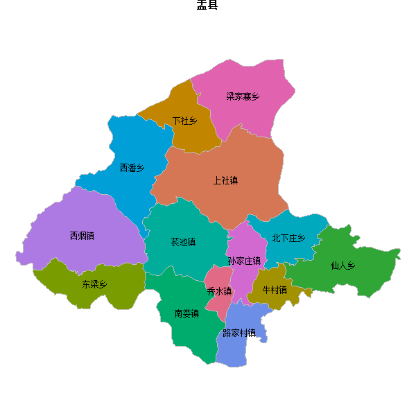 盂县乡镇地图shp数据WGS84坐标系.shp